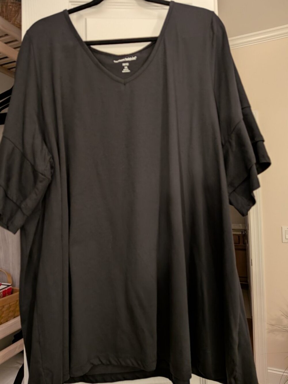 Ruffled Elbow-Sleeve Tunic